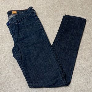 PILLCRO & THE LETTERPRESS ANTHROPOLOGIE FIT STET DARK INDIGO BLUE LOW RISE JEANS